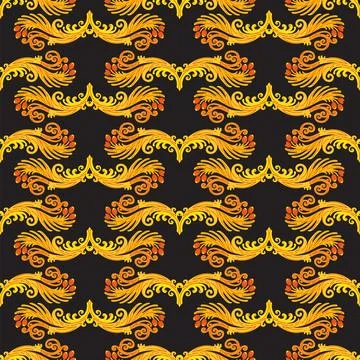 Ornamental seamless pattern vector abstract background yellow Illustrazione stock