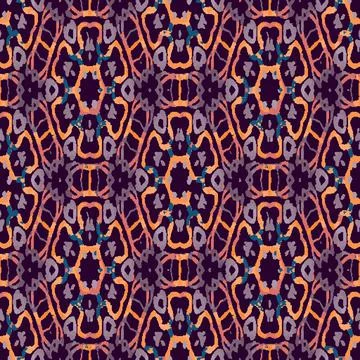 Ornamental seamless vector pattern in purple Stock Illustration