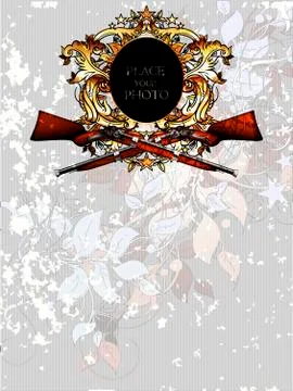 Ornamental shield with arms Illustrazione stock