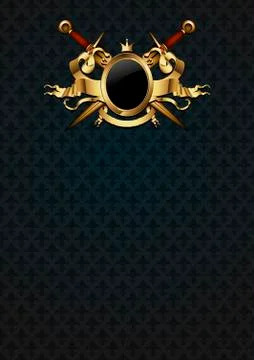 Ornamental shield with arms Stock Illustration