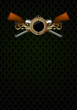 Ornamental shield with arms Illustrazione stock