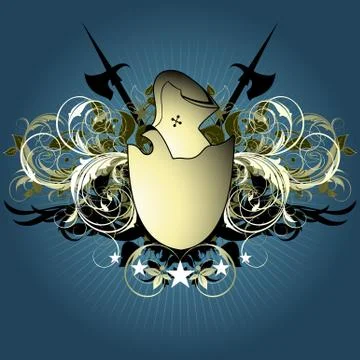 Ornamental shield background Stock Illustration