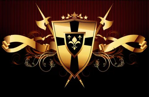 Ornamental shield background Stock Illustration