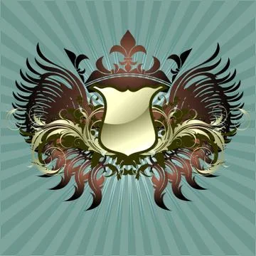 Ornamental shield Stock Illustration