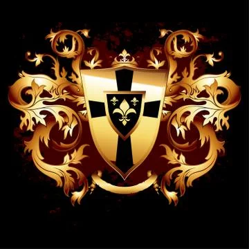 Ornamental shield Stock Illustration