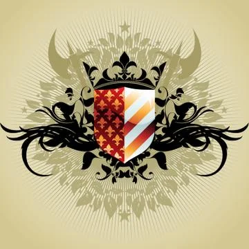 Ornamental shield Stock Illustration
