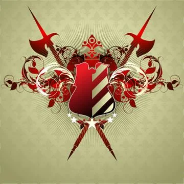 Ornamental shield Stock Illustration