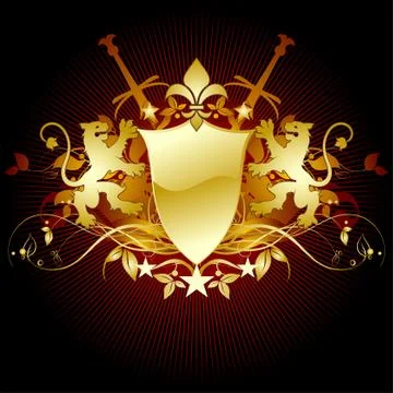 Ornamental shield Stock Illustration