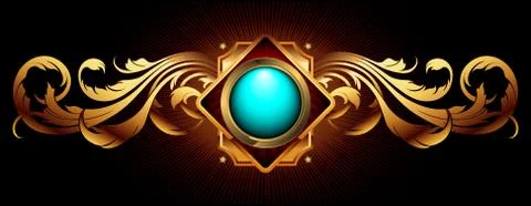 Ornamental shield Stock Illustration