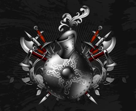 Ornamental shield Stock Illustration