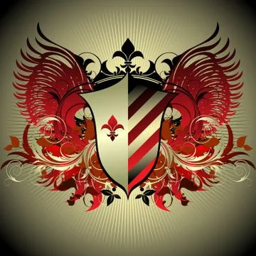 Ornamental shield Stock Illustration