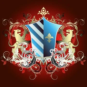 Ornamental shield Stock Illustration