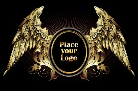 Ornamental shield with wings Stock-Illustration