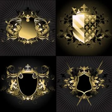 Ornamental shields Stock Illustration