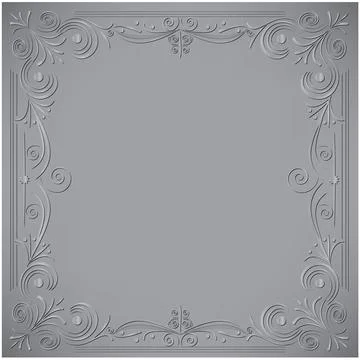 Ornamental sliver element border frame Stock Illustration