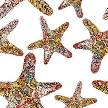 Ornamental Starfish Pattern Stock Illustration