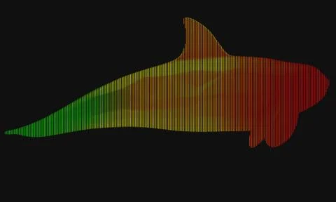 Ornamental structural design of Whale. 3D illustration Stock Illustration