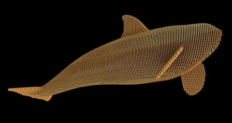 Ornamental structural design of Whale. 3D illustration Stock Illustration