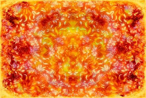 Ornamental structure pattern. Floral ornament background, orange color. Illustrazione stock