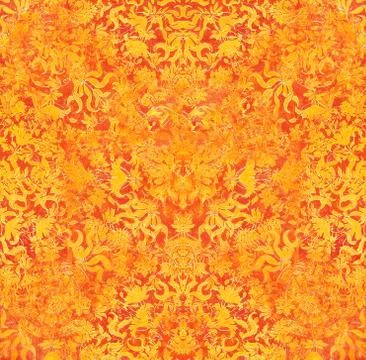 Ornamental structure pattern. Floral ornament background, orange color. Stock Illustration