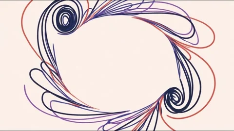 Ornamental swirl border decorative frame rotating and flowing motion on pal.. 库存影片 339791491