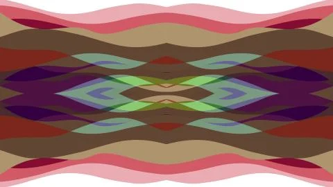Ornamental symmetrical soft color waves shape pattern illustration background Stockillustratie