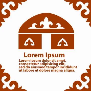 Ornamental template with yurt Stock-Illustration