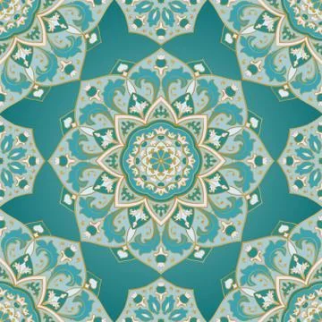 Ornamental turquoise pattern. Stock Illustration