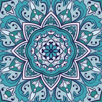 Ornamental turquoise pattern. Stock Illustration