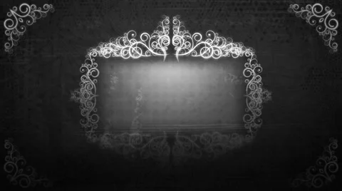 Ornamented frame, dark background Stock Footage 48802053
