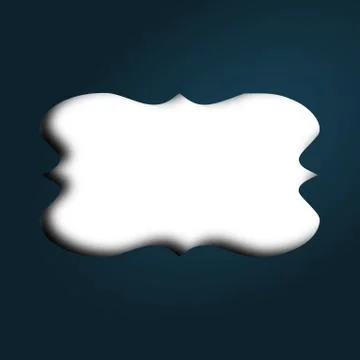 Ornamented frame for text at dark blue background with shadow Stock Illustration