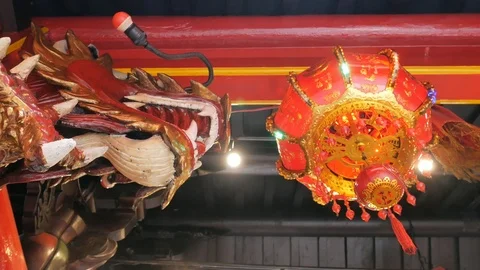 Ornaments In A Buddhist Temple Stock Footage 123391294