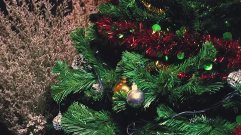 Ornaments on a christmas tree. Stock Footage 83620387