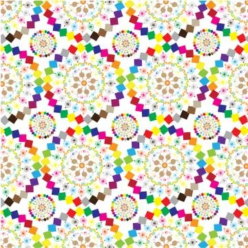 The ornaments of colored patterned circles Stock Illustration