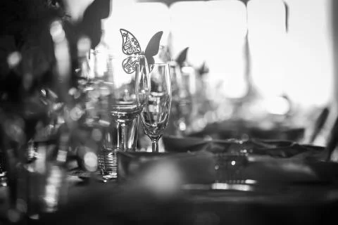 Ornaments on a table at a wedding reception Fotos de archivo