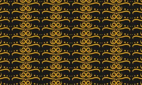 Ornate Abstract Design Featuring Repeating Gold Scrolls and Textured Elemen.. Stock Illustration