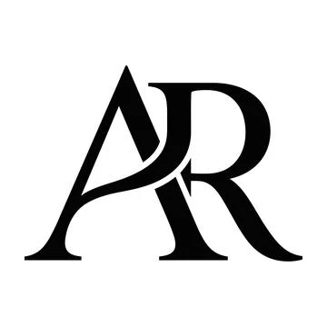 Ornate AR Monogram Logo with Decorative Vintage Frame Typography Stock-Illustration