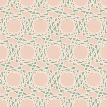 Ornate arabic seamless pattern, beige green mint color, decorative vector ill Illustrazione stock