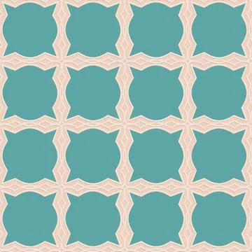 Ornate arabic seamless pattern, beige green mint color, decorative illustrati Illustrazione stock