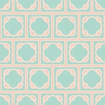 Ornate arabic seamless pattern, beige green mint color, decorative east desig Illustrazione stock