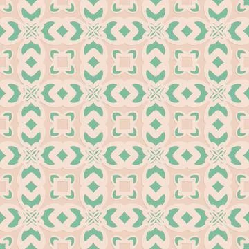 Ornate arabic seamless pattern, beige green mint color, decorative east vecto Stock Illustration