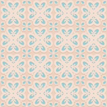Ornate arabic seamless pattern, beige green mint color, decorative east vecto Illustrazione stock