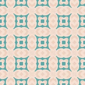 Ornate arabic seamless pattern, beige green mint color design 스톡 일러스트