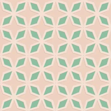 Ornate arabic seamless pattern, beige green mint color, decorative illustrati Illustrazione stock