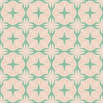 Ornate arabic seamless pattern, beige green mint color Illustrazione stock