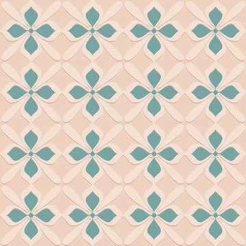 Ornate arabic seamless pattern, beige green mint color, decorative east vecto Stock Illustration