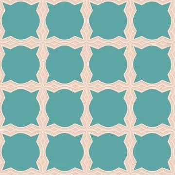 Ornate arabic seamless pattern, beige green mint color, decorative illustra.. Stock Illustration