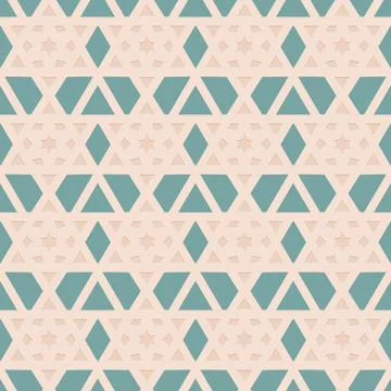 Ornate arabic seamless pattern, beige green mint color, decorative east ill.. Illustrazione stock