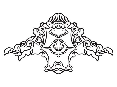 Ornate baroque engraved design element vector illustration 스톡 일러스트