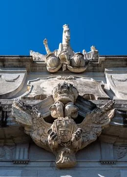 Ornate Baroque Third Gate of Alba Carolina Fortress Romania Foto stock